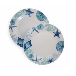 Royal Norfolk Dinner Plates Seashell  Pattern Microwave Dishwasher Safe 10.5"